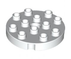 Duplo, Plate Round 4 x 4 with 1 Hole with Locking Ridges