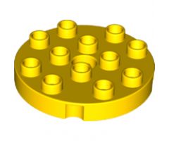Duplo, Plate Round 4 x 4 with 1 Hole with Locking Ridges
