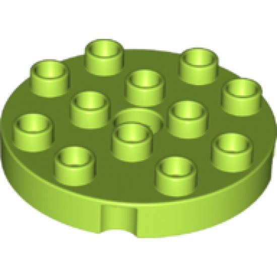 Duplo, Plate Round 4 x 4 with 1 Hole with Locking Ridges
