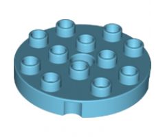 Duplo, Plate Round 4 x 4 with 1 Hole with Locking Ridges