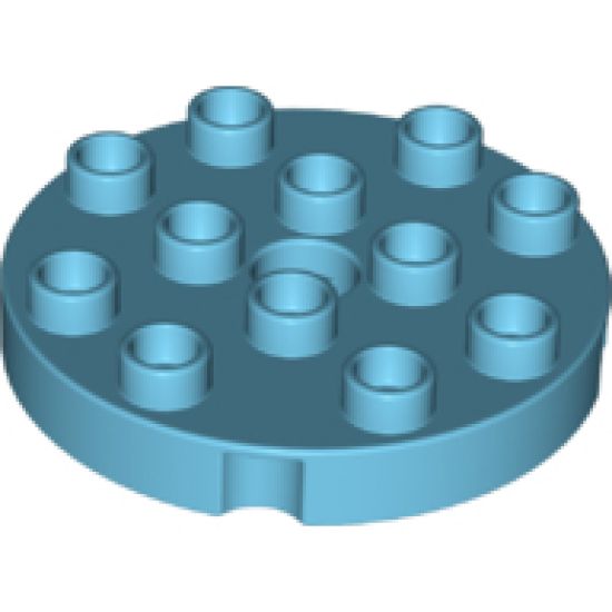 Duplo, Plate Round 4 x 4 with 1 Hole with Locking Ridges