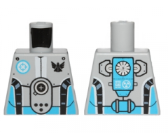 Torso Galaxy Squad Robot with Dark Azure and Black Piping Pattern