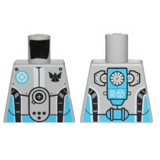 Torso Galaxy Squad Robot with Dark Azure and Black Piping Pattern