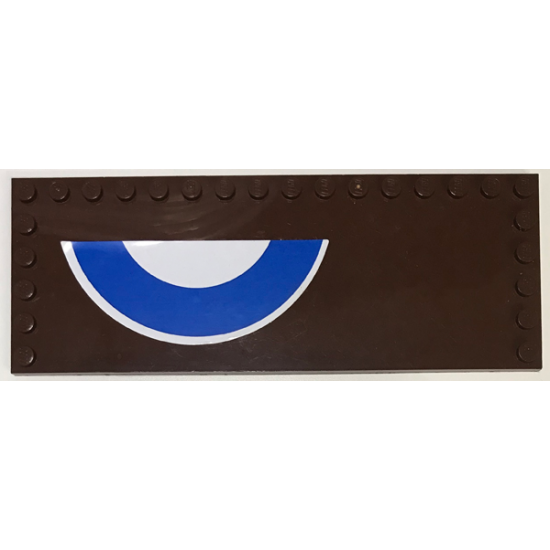 Tile, Modified 6 x 16 with Studs on Edges with White and Blue Semicircles (British Roundel) Pattern Model Left Side (Sticker) - Set 3451