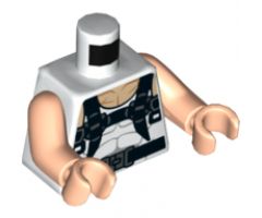 Torso Spider-Man Muscles Outline with Black Suspenders Pattern (Rhino) / Light Nougat Arms / Light Nougat Hands
