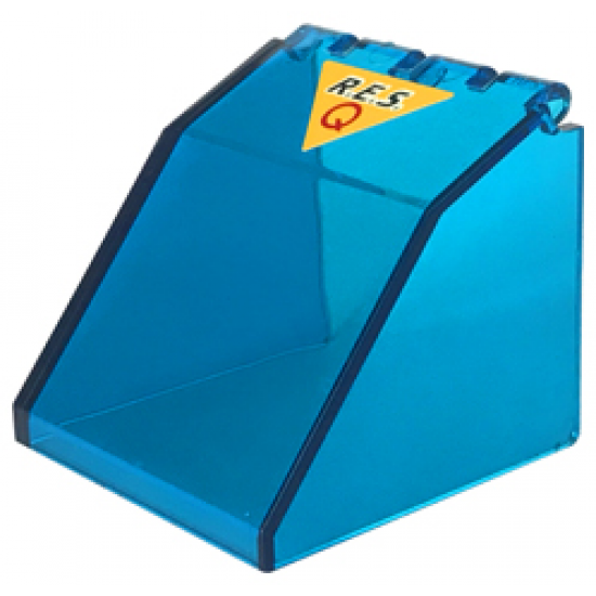 Windscreen 4 x 4 x 3 Canopy with Black 'R.E.S.' and Red 'Q' on Yellow Triangle Pattern (Sticker)