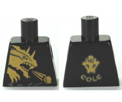 Torso Ninjago Gold Dragon Front and Gold Lion and 'COLE' Back Pattern