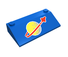 Slope 33 3 x 6 with Inner Walls with Classic Space Logo Pattern Large