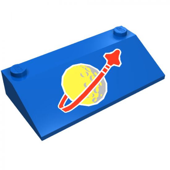 Slope 33 3 x 6 with Inner Walls with Classic Space Logo Pattern Large