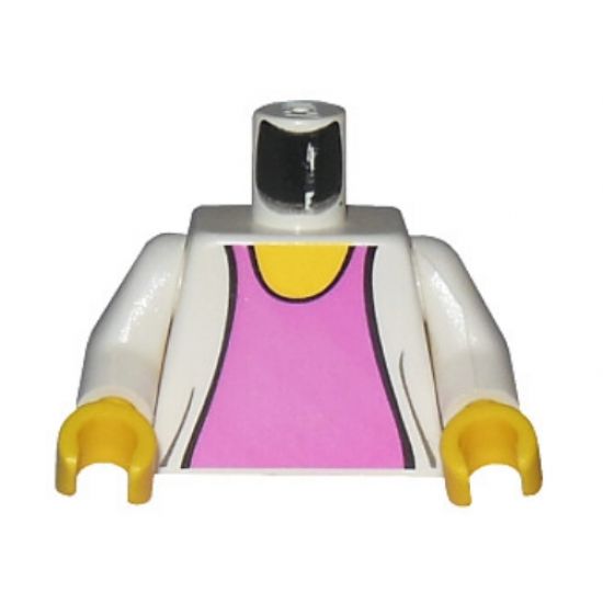 Torso Spider-Man Sweater over Dark Pink Top Pattern (Mary Jane 3) / White Arms / Yellow Hands