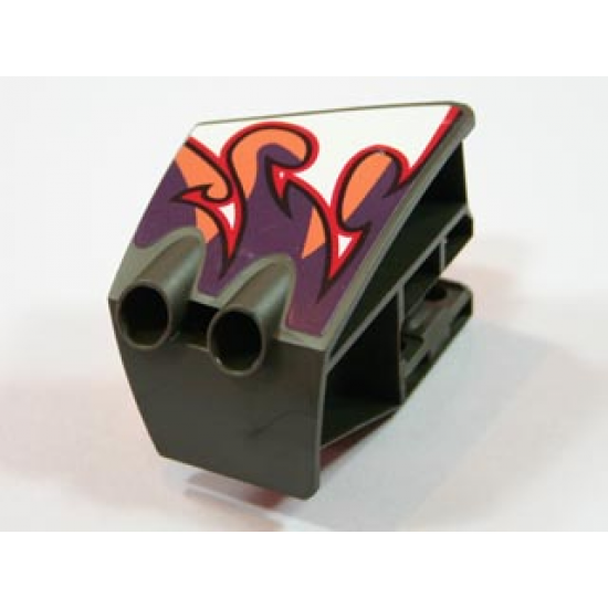 Technic, Panel RC Car Mudguard Front, Right with Flame Pattern (Sticker) - Set 8676
