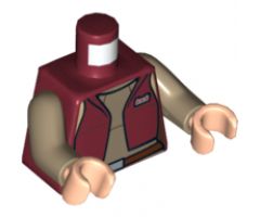 Torso SW Female Dark Red Vest and Dark Tan Top Pattern (Senator Amidala) / Dark Tan Arms / Light Nougat Hands