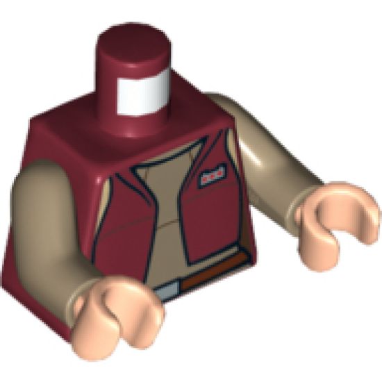 Torso SW Female Dark Red Vest and Dark Tan Top Pattern (Senator Amidala) / Dark Tan Arms / Light Nougat Hands
