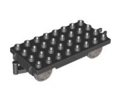 Duplo, Train Base 4 x 8 with Pearl Light Gray Train Wheels and Movable Hook