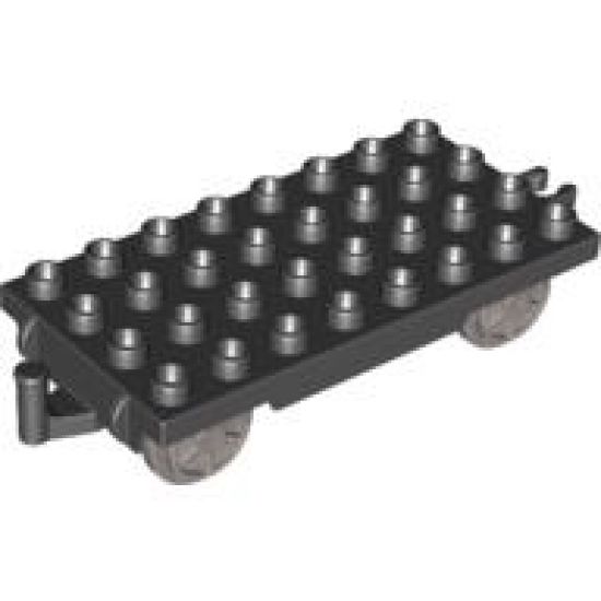 Duplo, Train Base 4 x 8 with Pearl Light Gray Train Wheels and Movable Hook