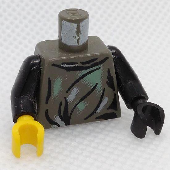 Torso SW Camouflage Smock Pattern (Endor) / Black Arms / One Yellow and One Black Hand
