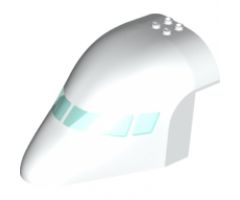 Aircraft Fuselage Forward Top Curved 8 x 12 x 6 with 6 Window Panes and Trans-Light Blue Glass