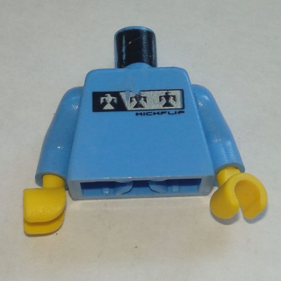 Torso Gravity Games with Silver and Black Logos Pattern / Medium Blue Arms / Yellow Hands