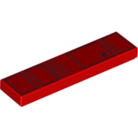 Tile 1 x 4 with Black Rectangles Pattern (BrickHeadz Sith Trooper Belt)