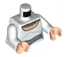 Torso SW Female Ceremonial Dress with Necklace Pattern (Leia) / White Arms / Light Nougat Hands