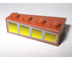 Wedge 4 x 2 Right with 4 Yellow Windows Pattern (Sticker) - Set 10144