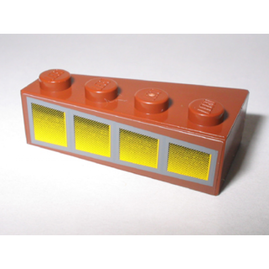 Wedge 4 x 2 Right with 4 Yellow Windows Pattern (Sticker) - Set 10144