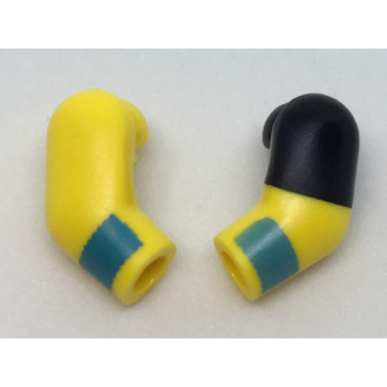 Arm, (Matching Left and Right) Pair with Wristbands and Black Left Short Sleeve Pattern