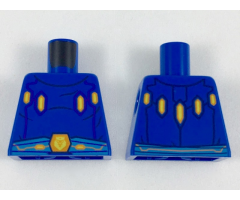 Torso with 4 Orange and Yellow Crystals, Dark Azure Belt with Orange Crowned Lion Buckle Pattern