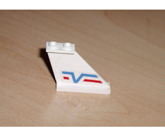 Tail 4 x 1 x 3 with Blue 'V' and Red Line Pattern on Both Sides (Stickers) - Set 6346