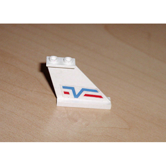 Tail 4 x 1 x 3 with Blue 'V' and Red Line Pattern on Both Sides (Stickers) - Set 6346