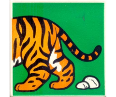 Duplo, Tile 2 x 2 x 1 with Tiger Mosaic Picture 12 Pattern (Set 1079)
