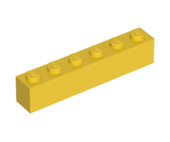 Brick 1 x 6 without Bottom Tubes, with Cross Supports