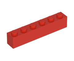 Brick 1 x 6 without Bottom Tubes, with Cross Supports
