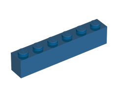 Brick 1 x 6 without Bottom Tubes, with Cross Supports