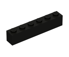 Brick 1 x 6 without Bottom Tubes, with Cross Supports