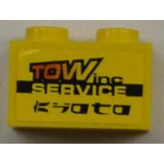 Brick 1 x 2 with 'TOW inc' and 'SERVICE' and 'KYOTO' Pattern (Sticker) - Set 8186