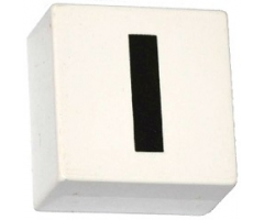 Duplo, Tile 2 x 2 x 1 with Black Lowercase Letter l Pattern