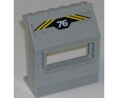 Panel 3 x 6 x 6 Sloped with Window with '76' and Yellow Stripes Pattern (Sticker) - Set 6575
