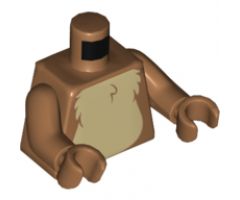 Torso Tan Fur on Chest with Black and White Tail to Right on Back Pattern / Medium Nougat Arms / Medium Nougat Hands