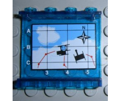 Panel 1 x 4 x 3 with Map Arctic Pattern on Inside (Sticker) - Set 6575