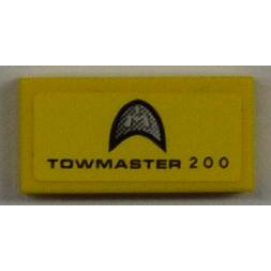 Tile 1 x 2 with 'TOWMASTER 200' and Silver Emblem Pattern (Sticker) - Set 8186