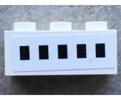 Brick 1 x 3 with 5 Windows Pattern (Sticker) - Set 1660