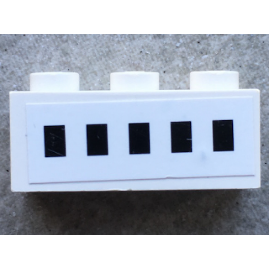 Brick 1 x 3 with 5 Windows Pattern (Sticker) - Set 1660