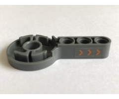Technic Rotation Joint Disk with Pin Hole and 3L Liftarm Thick with 3 Orange Chevrons Pattern Right (Sticker) - Set 7706