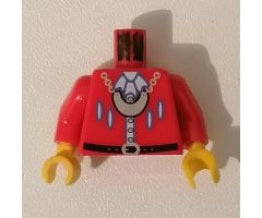 Torso Pirate Imperial Armada Black Belt, Silver Buttons, Necklace Pattern / Red Arms / Yellow Hands