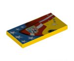 Tile 2 x 4 with Stars and Stripes, 'WGP 24' Pattern Model Left Side