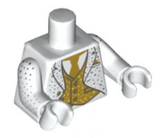 Torso Tuxedo with Gold Tie and Vest, Silver Speckles Pattern / White Arms with Silver Speckles Pattern / White Hands