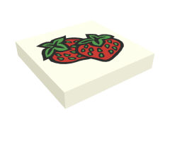 Tile 2 x 2 with Fabuland Strawberry Pattern