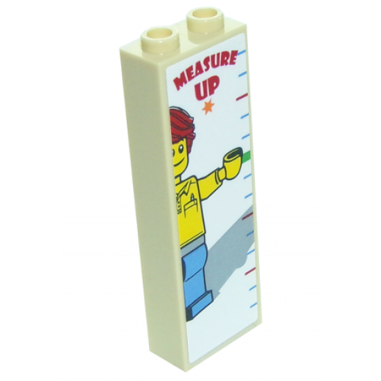 Brick 1 x 2 x 5 with Coaster Operator, Height Chart and 'MEASURE UP' Pattern (Sticker) - Set 10261