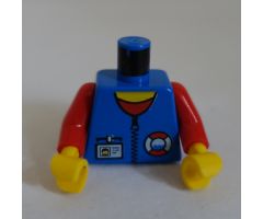 Torso Rescue Coast Guard Logo, Name Tag, Red Collar, Zipper Pattern / Red Arms / Yellow Hands